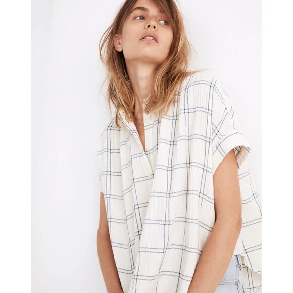 Madewell Tops - Madewell Lightspun Hilltop Shirt in Windowpane